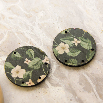 4cm Circle - 4 Hole - Natural Look Print in Australiana - 83