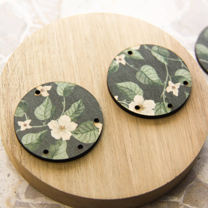 4cm Circle - 4 Hole - Natural Look Print in Australiana - 83