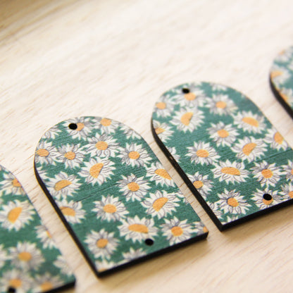 Arch Shape - 2 Holes -  Natural Look Print in Sunflower - 06