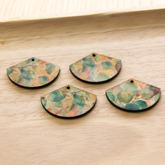 Fan Shape - 1 Hole - Natural Look Print in Australian Native - 19