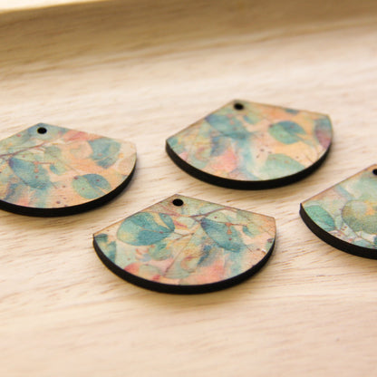 Fan Shape - 1 Hole - Natural Look Print in Australian Native - 19