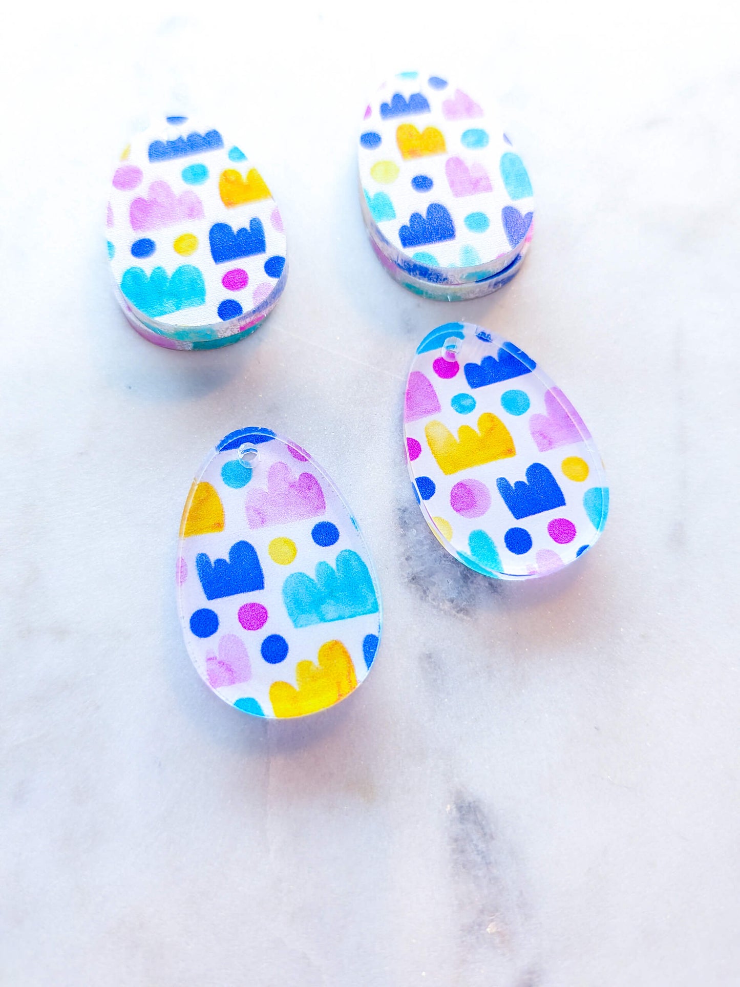 Clear Acrylic - 3cm Egg - Watercolour - 26