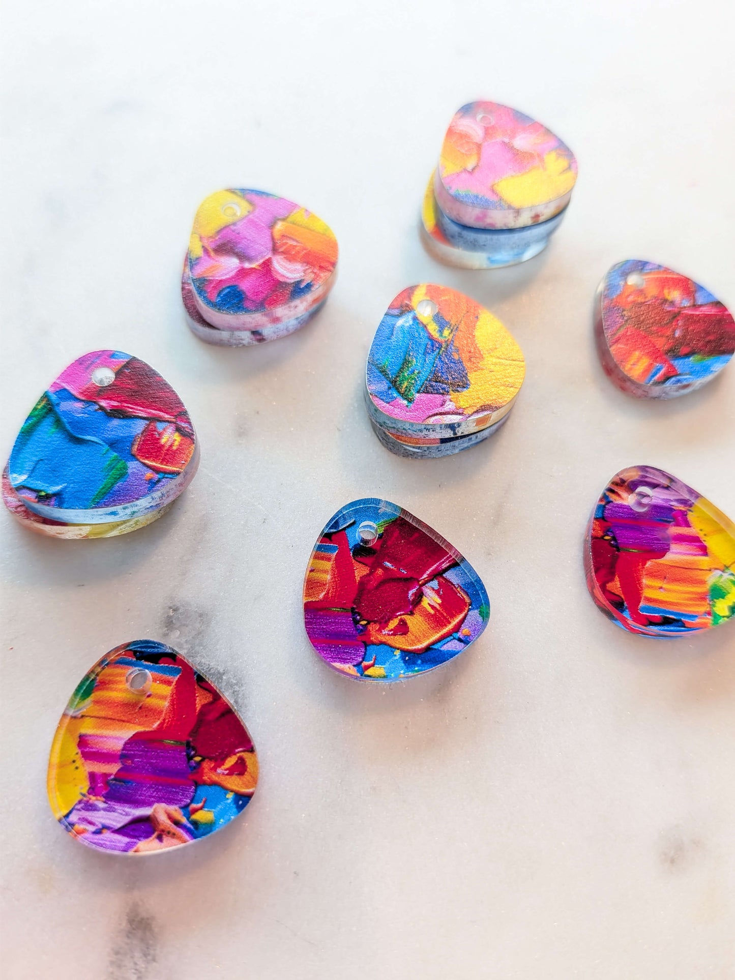 Clear Acrylic - 2cm Pebble - 1 Hole - Paint - 15