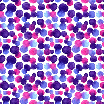 2cm Circle - Clear Acrylic - 1 Hole - Watercolour - 70