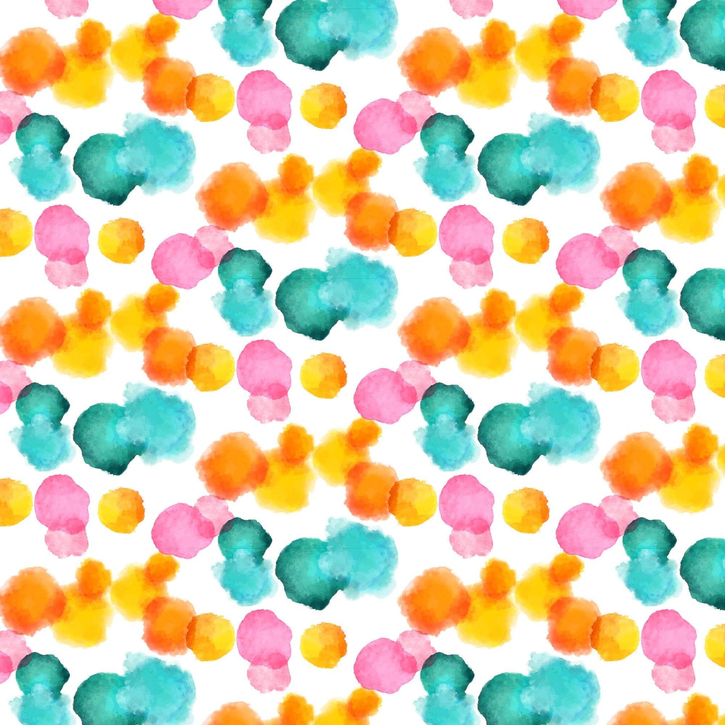 1.5cm Circle - Studs- Clear Acrylic - Watercolour - 68