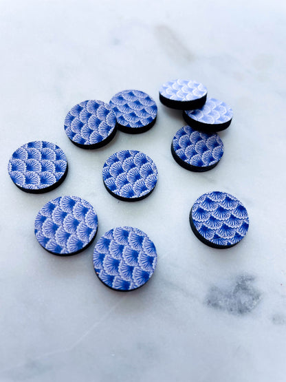 Wood - 15mm Circle - Shibori - 01