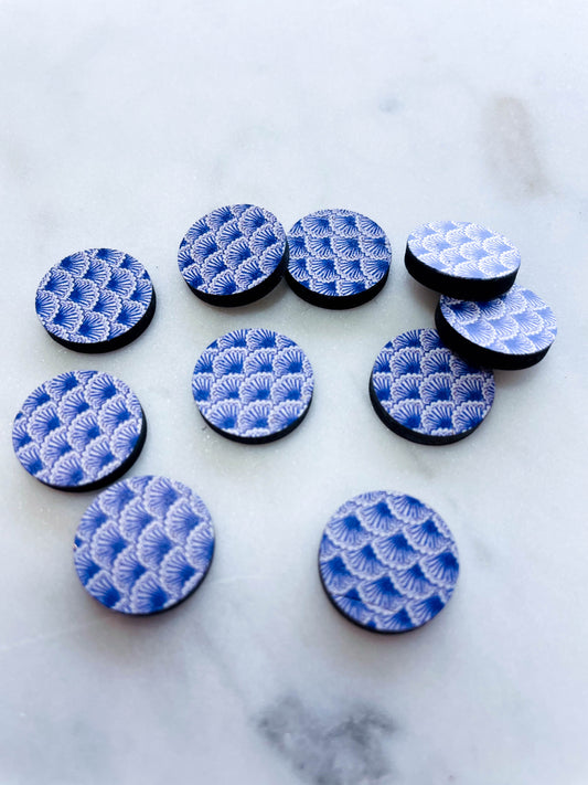 Wood - 15mm Circle - Shibori - 01