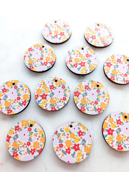 Wood - 3cm Circle - Autumn Picnic - 12