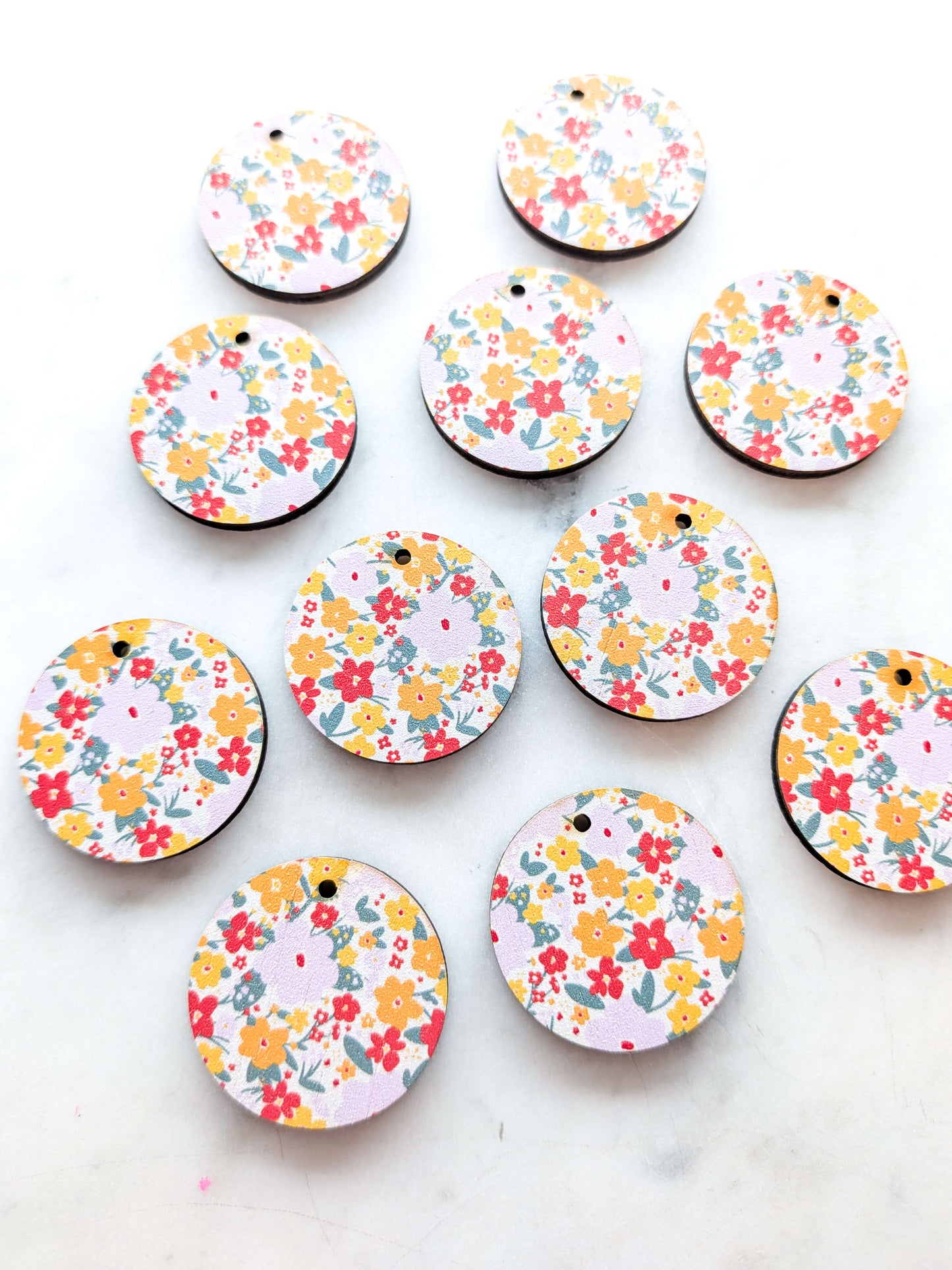 Wood - 3cm Circle - Autumn Picnic - 12