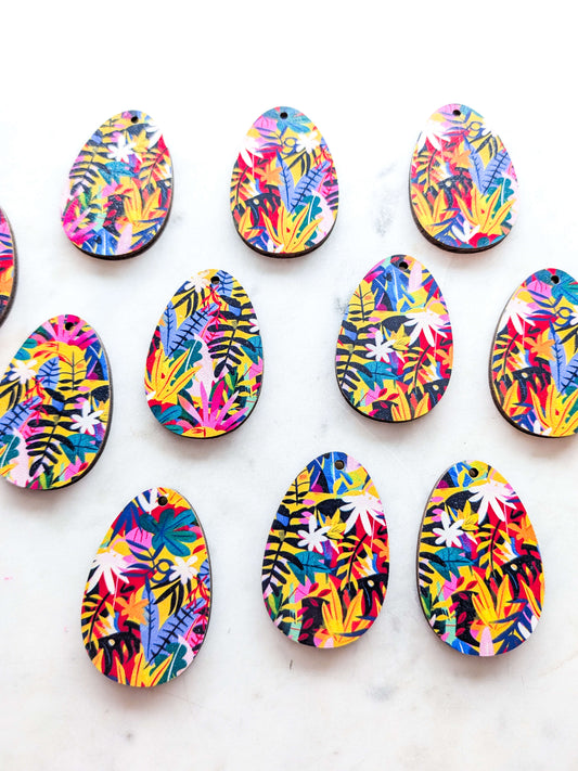 Wood - 4cm - Egg - Bold Floral- 26